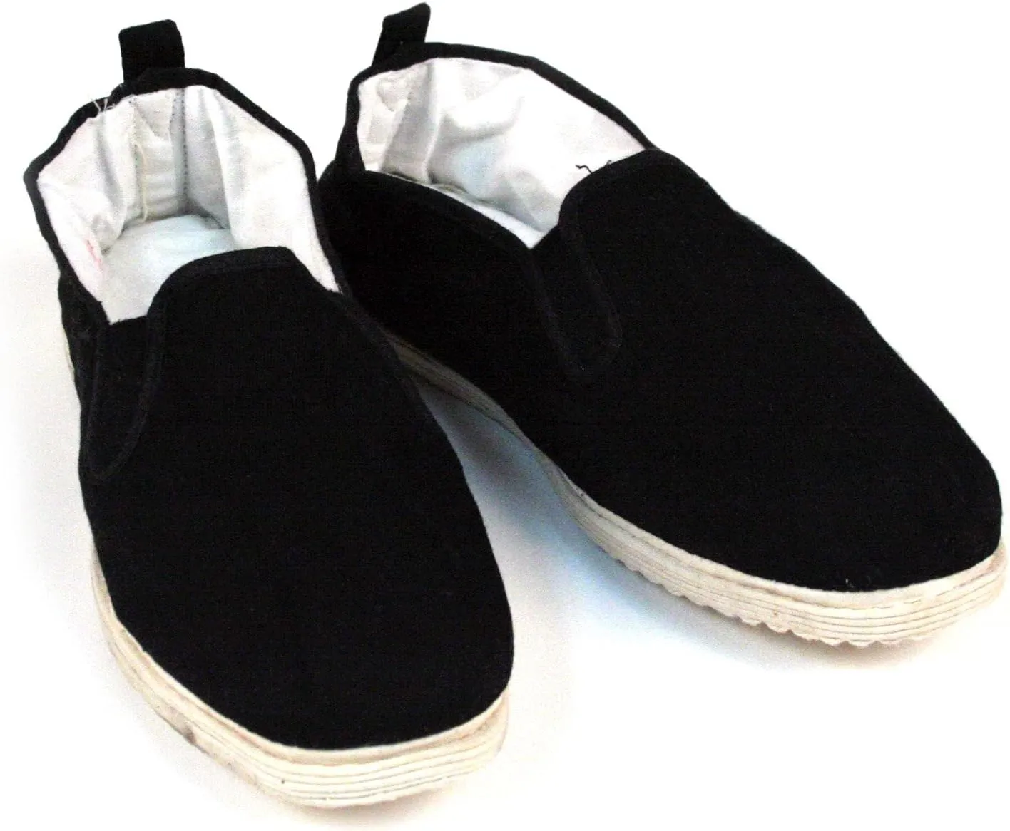 Ace Martial Arts Supply Kung Fu Closed Toe Slip On Shoes -Cotton Sole, Brown Rubber Sole and Yellow Bubble Gum Sole