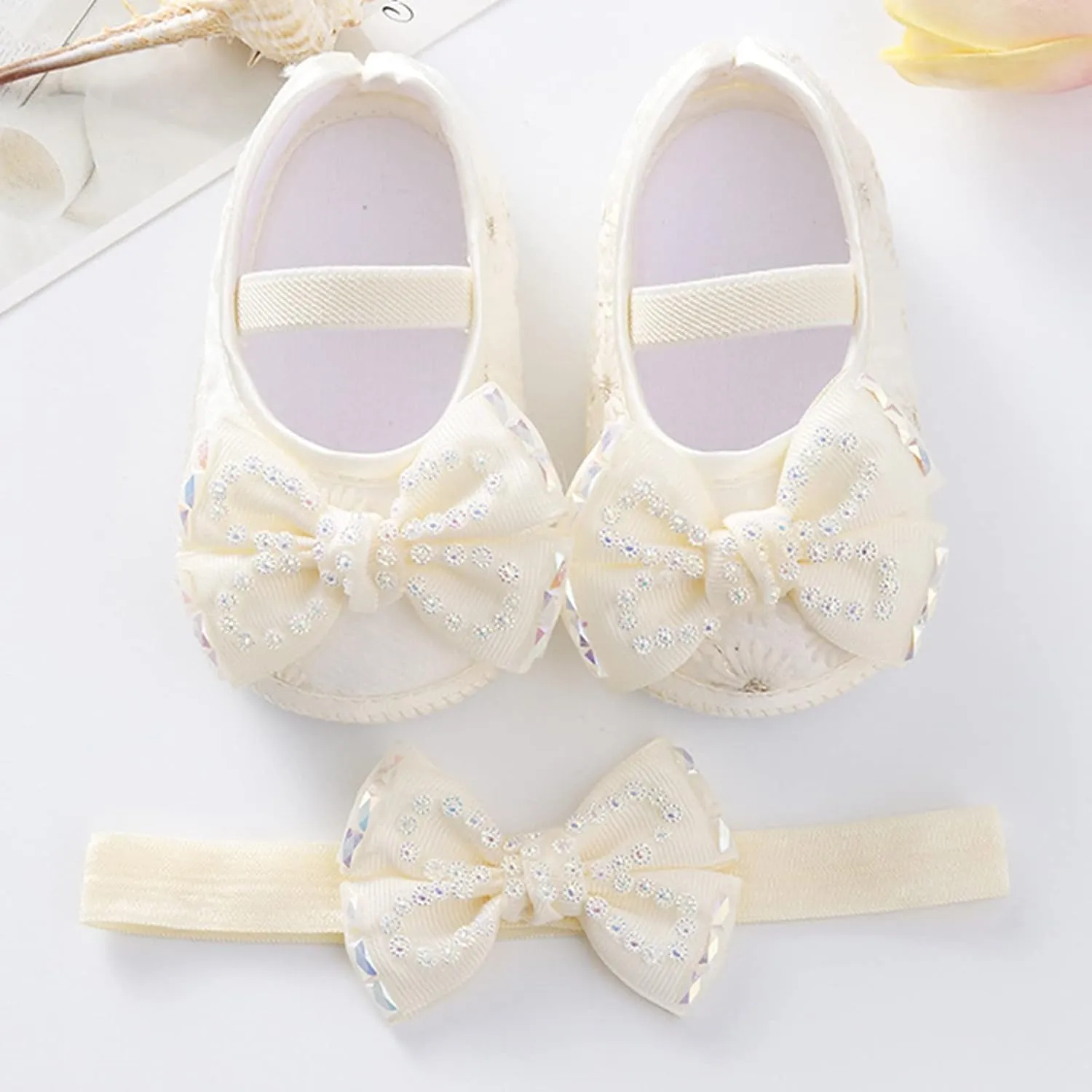 Baby Shoes Fashion Soft Sole Infant Shoes Pearl Dress Flower Princess Shoes Infant Shoes Size 4 Shoes for Baby Girls