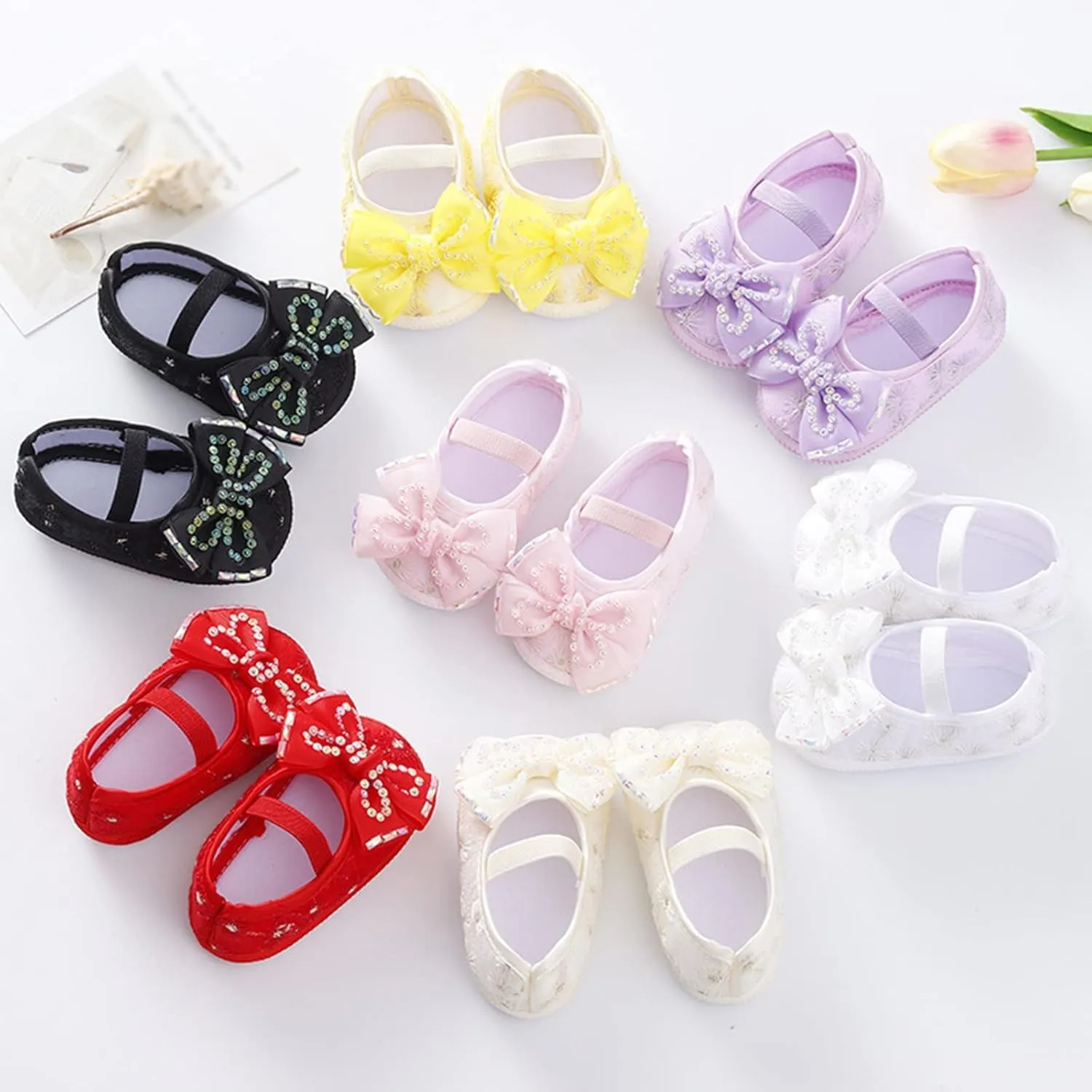 Baby Shoes Fashion Soft Sole Infant Shoes Pearl Dress Flower Princess Shoes Infant Shoes Size 4 Shoes for Baby Girls