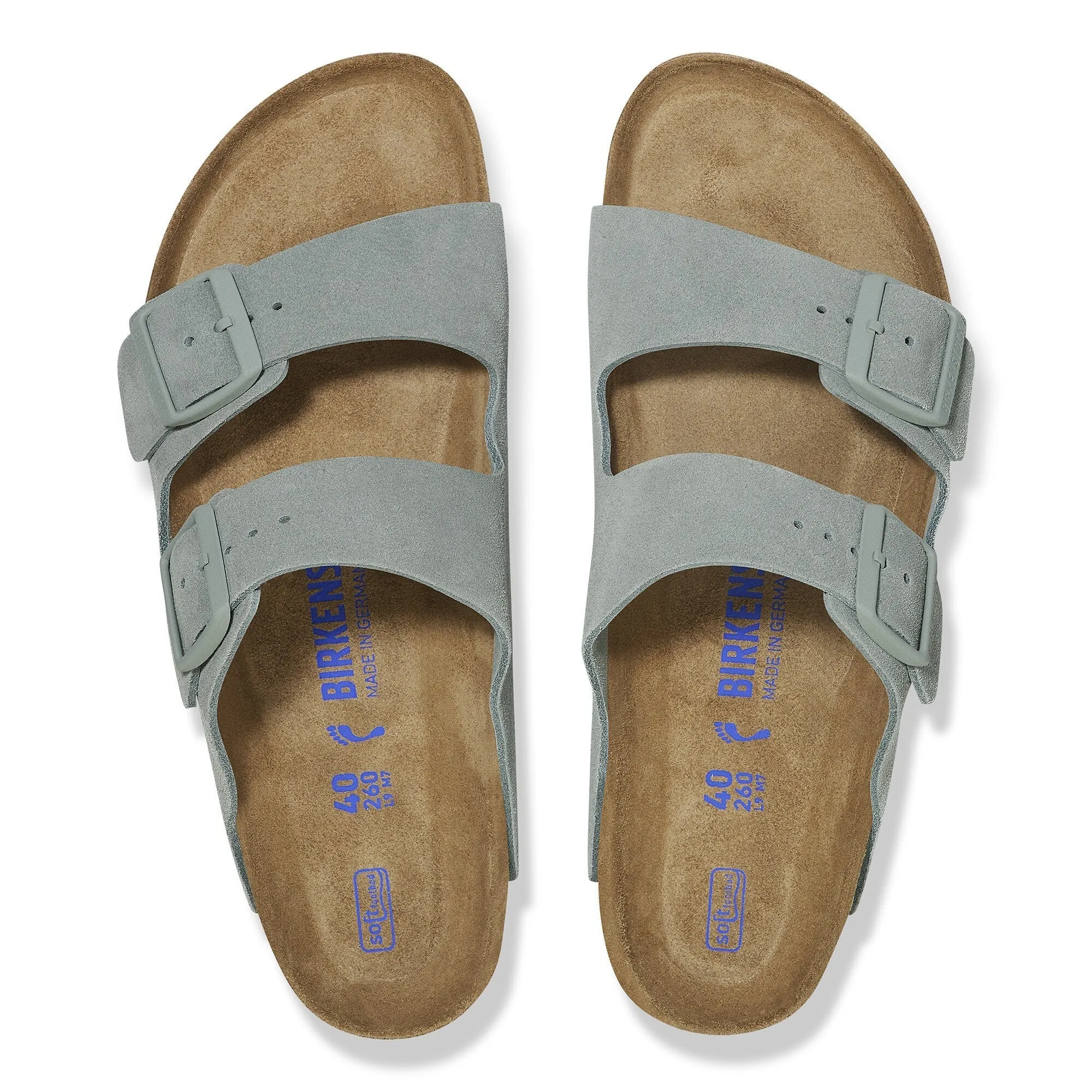 Birkenstock Womens Arizona Soft Footbed BS Suede Leather Pure Sage