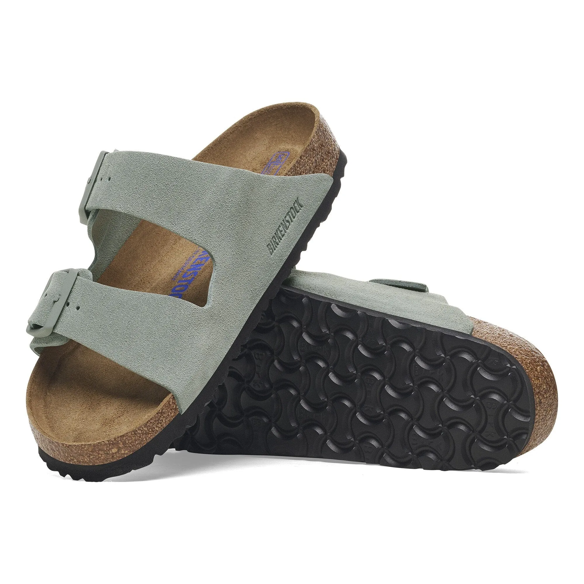 Birkenstock Womens Arizona Soft Footbed BS Suede Leather Pure Sage