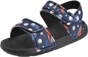 Boys Tractor Print Sandals Adjustable Sport Outdoor Athletic Sandals for Summer Lightweight Beach Water Shoes Toddler/Little Kid/Big Kid