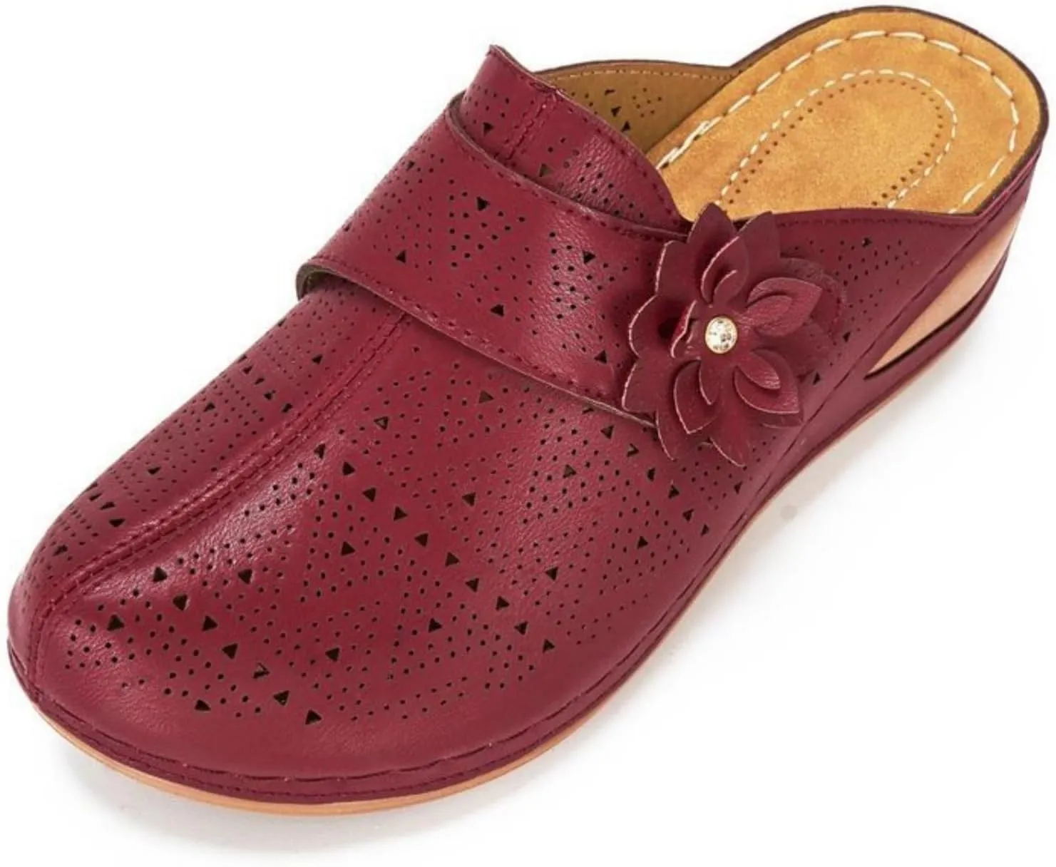 Clogs for Women Mules Shoes Hollow Out Slip On Platform Wedge Sandals Comfortable Open Toe Dressy Sandals Arch Support Closed Toe Sandal Outdoor Beach Slippers Breathable Shoes