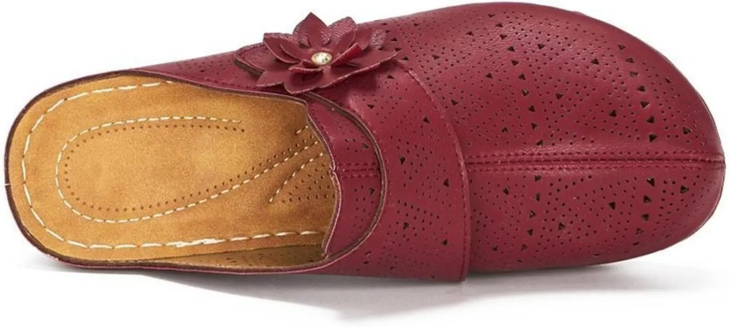 Clogs for Women Mules Shoes Hollow Out Slip On Platform Wedge Sandals Comfortable Open Toe Dressy Sandals Arch Support Closed Toe Sandal Outdoor Beach Slippers Breathable Shoes