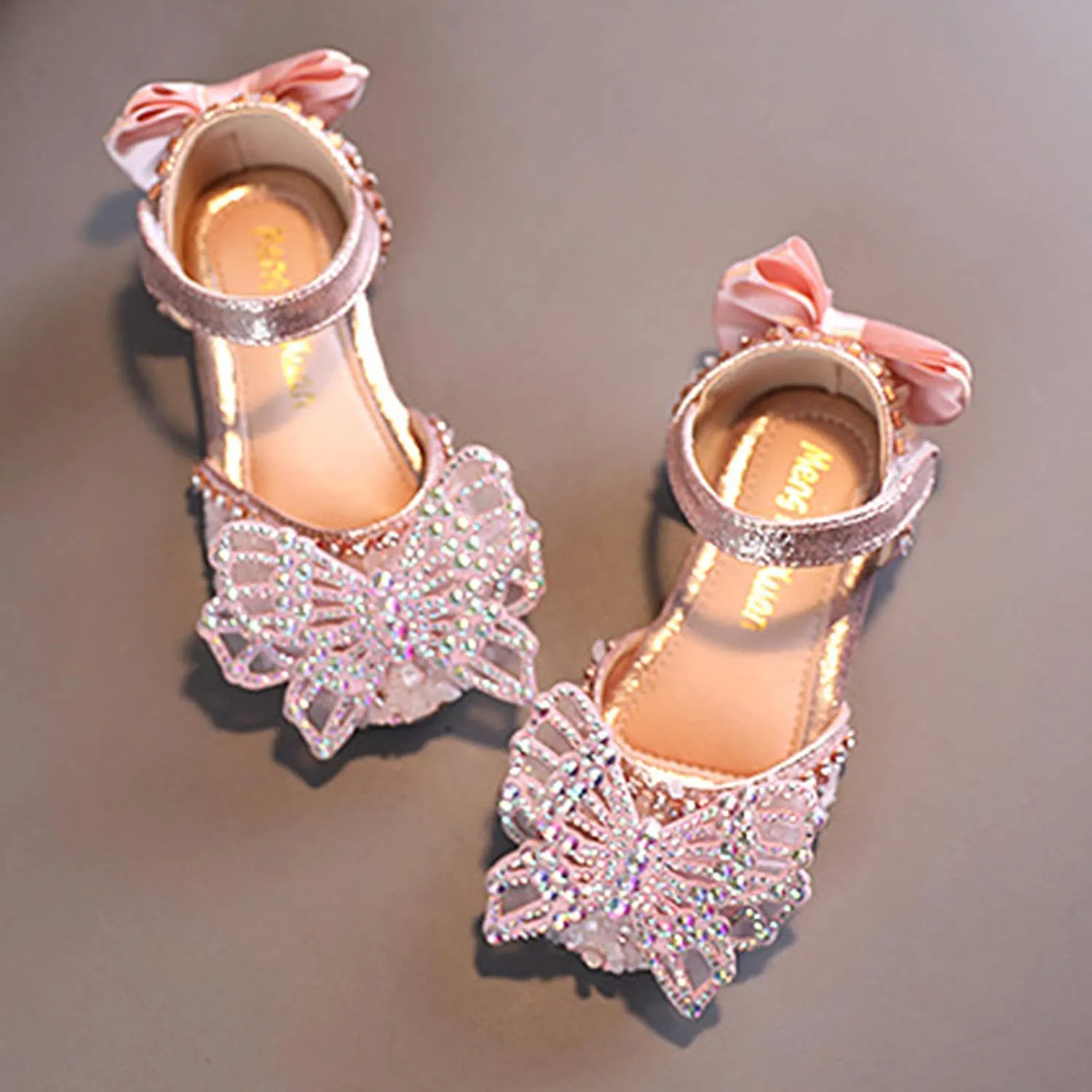Fashion Summer Girls Dance Shoes Princess Dress Performance Shoes Silk Bow Mesh Bow Light and Adult Squeaky Shoes