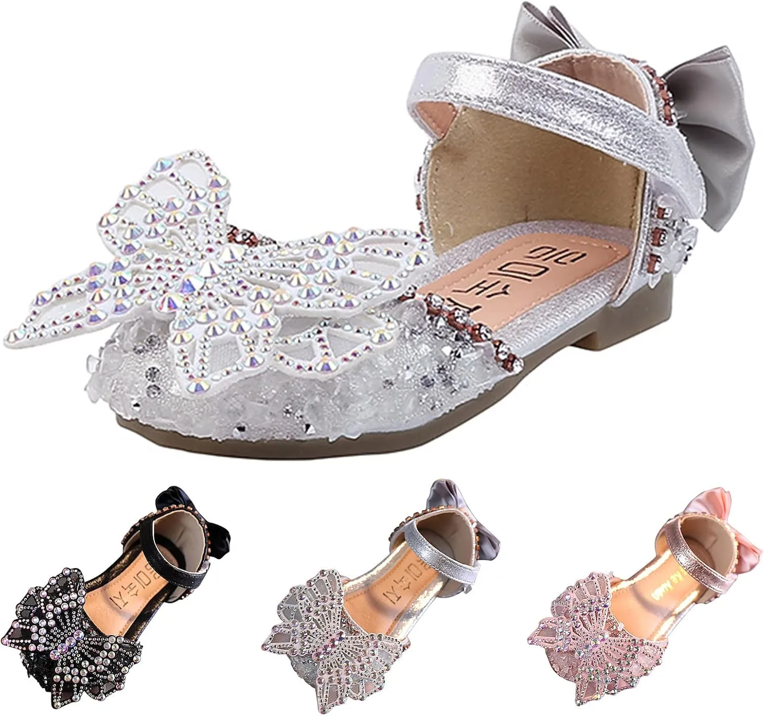 Fashion Summer Girls Dance Shoes Princess Dress Performance Shoes Silk Bow Mesh Bow Light and Adult Squeaky Shoes