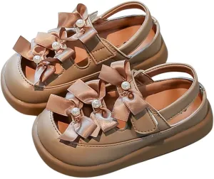 Girls Sandal Cute Bow Little Kids Close Toe - Flower Girl Dress Flats Summer Shoes Footwear