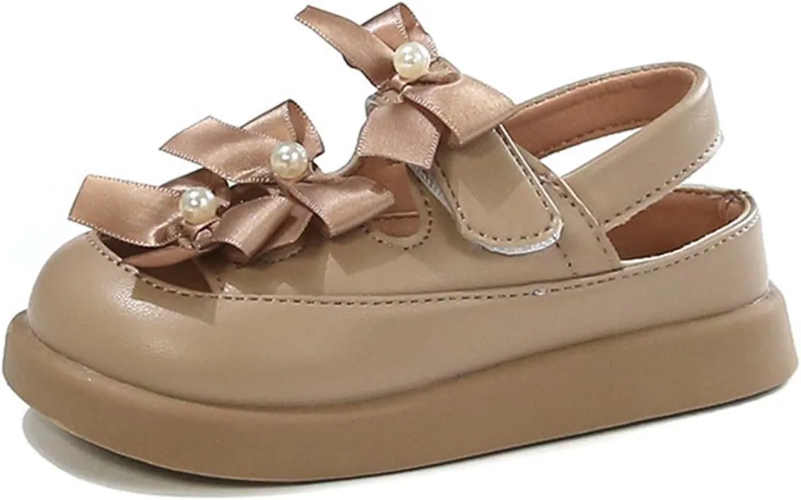 Girls Sandal Cute Bow Little Kids Close Toe - Flower Girl Dress Flats Summer Shoes Footwear