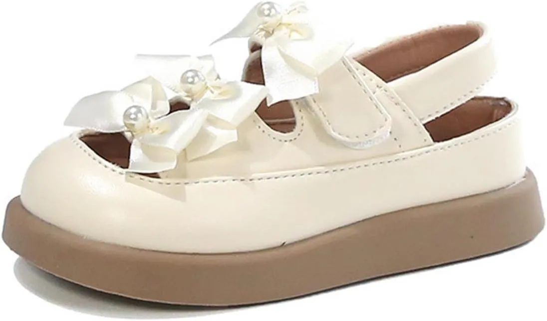 Girls Sandal Cute Bow Little Kids Close Toe - Flower Girl Dress Flats Summer Shoes Footwear