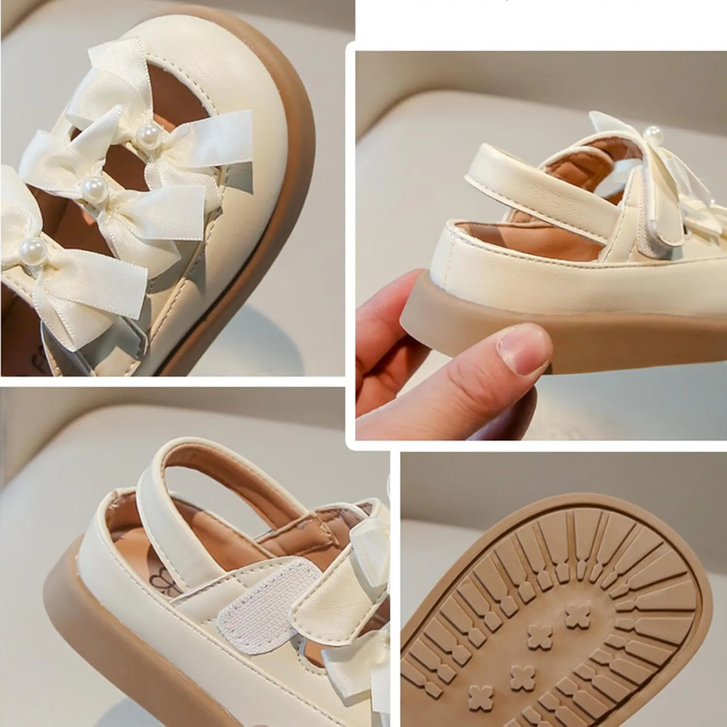 Girls Sandal Cute Bow Little Kids Close Toe - Flower Girl Dress Flats Summer Shoes Footwear