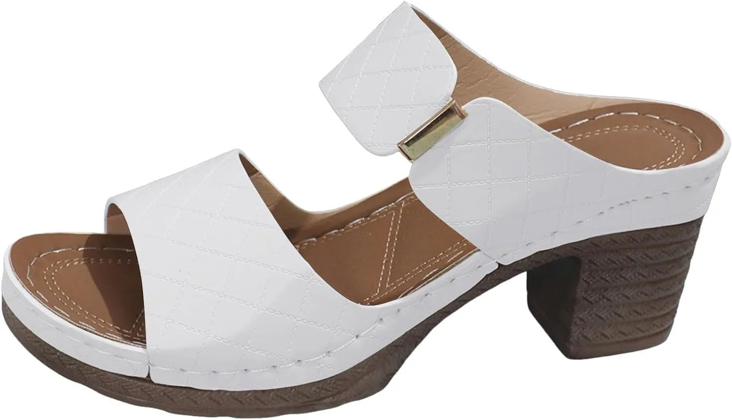 Heeled Sandals for Women Comfortable Orthopedic Slides Sandals Open Toe Low Heel Wedge Slippers Dressy Casual Work Sandal for Women Office Breathable Dress Shoes