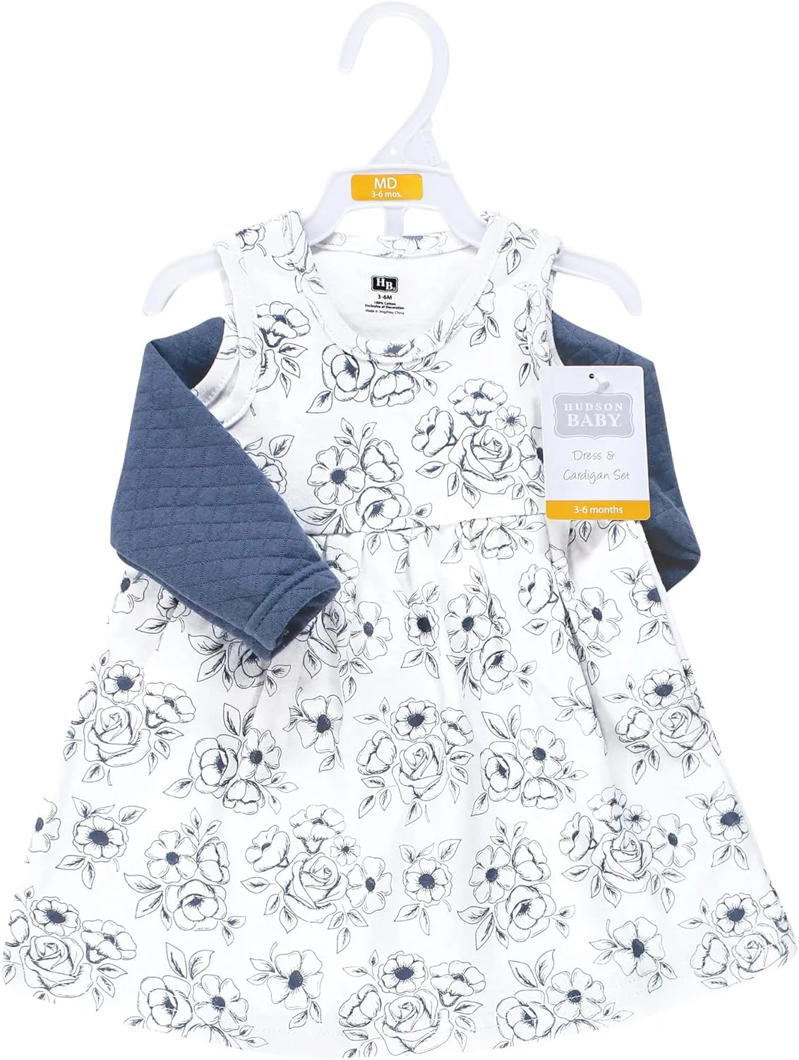Hudson Baby Girls' One Size Quilted Cardigan and Dress