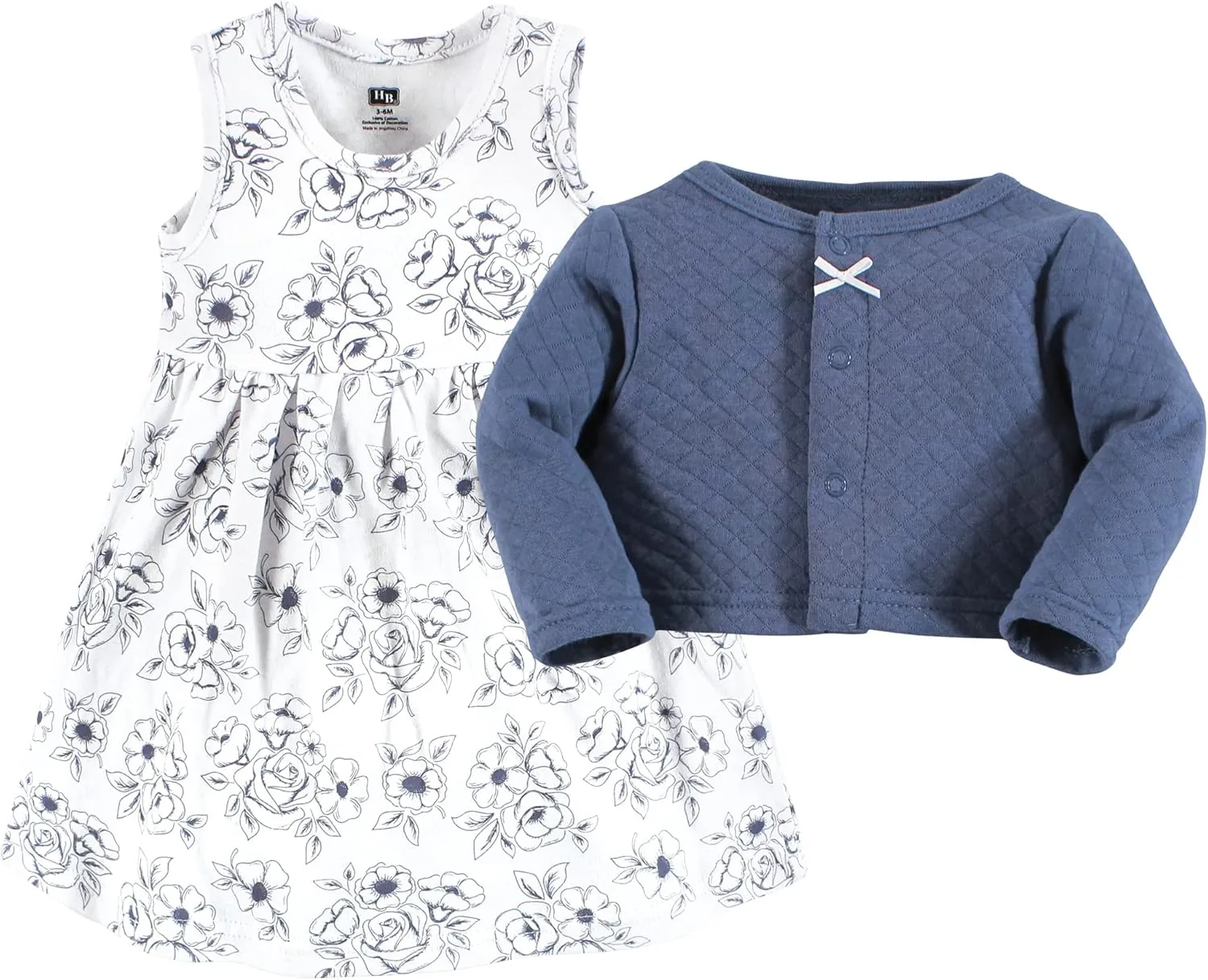 Hudson Baby Girls' One Size Quilted Cardigan and Dress