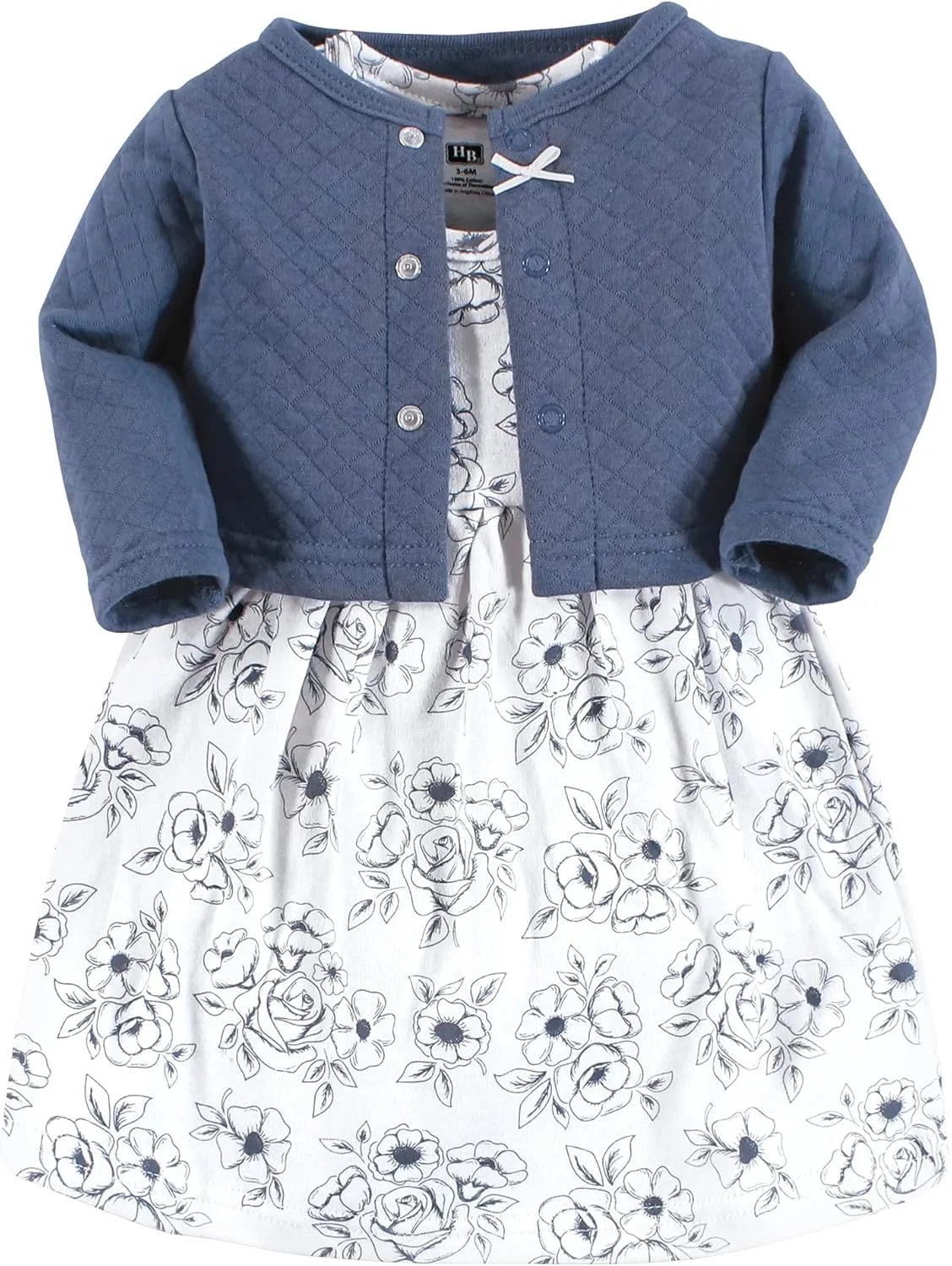 Hudson Baby Girls' One Size Quilted Cardigan and Dress