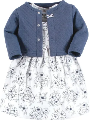 Hudson Baby Girls' One Size Quilted Cardigan and Dress