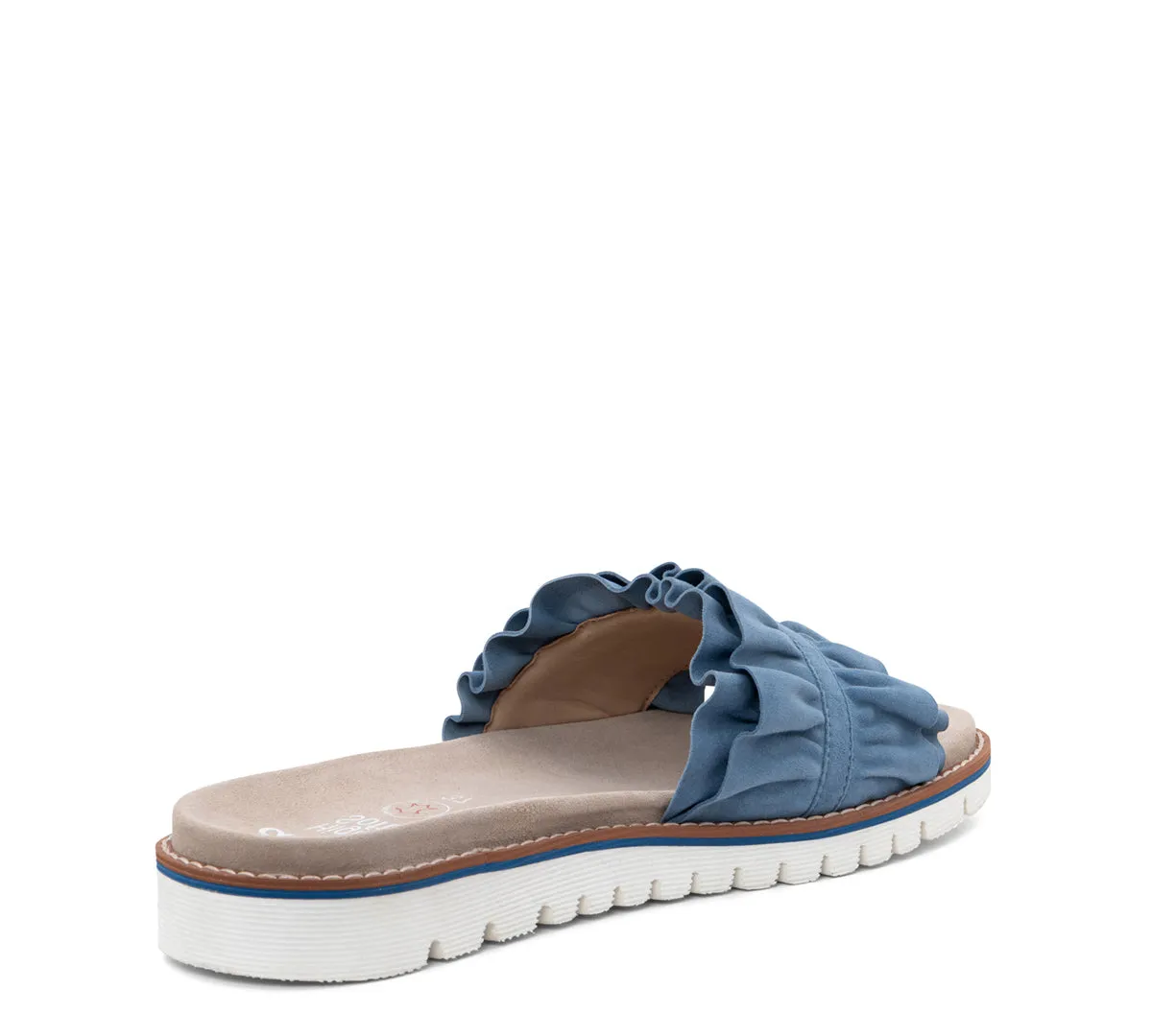 Keyes Women's Ruffle Slide Sandal - Coolblue 15