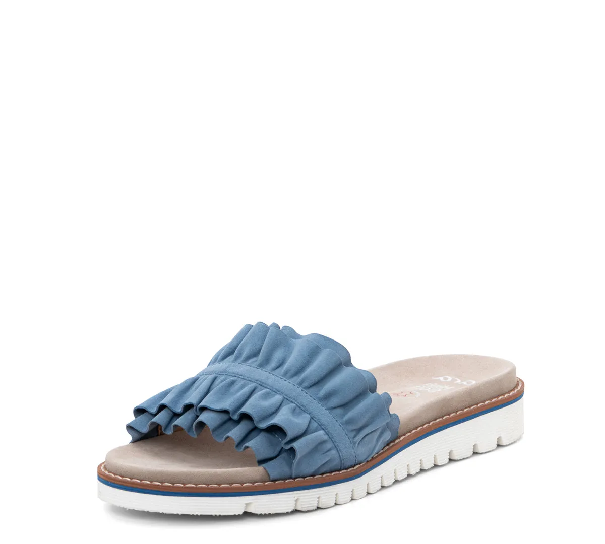 Keyes Women's Ruffle Slide Sandal - Coolblue 15