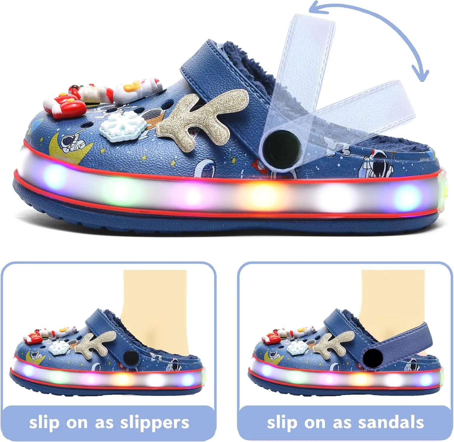 Kids' Boys Girls LED Clogs Cute Garden Shoes Cartoon Slides