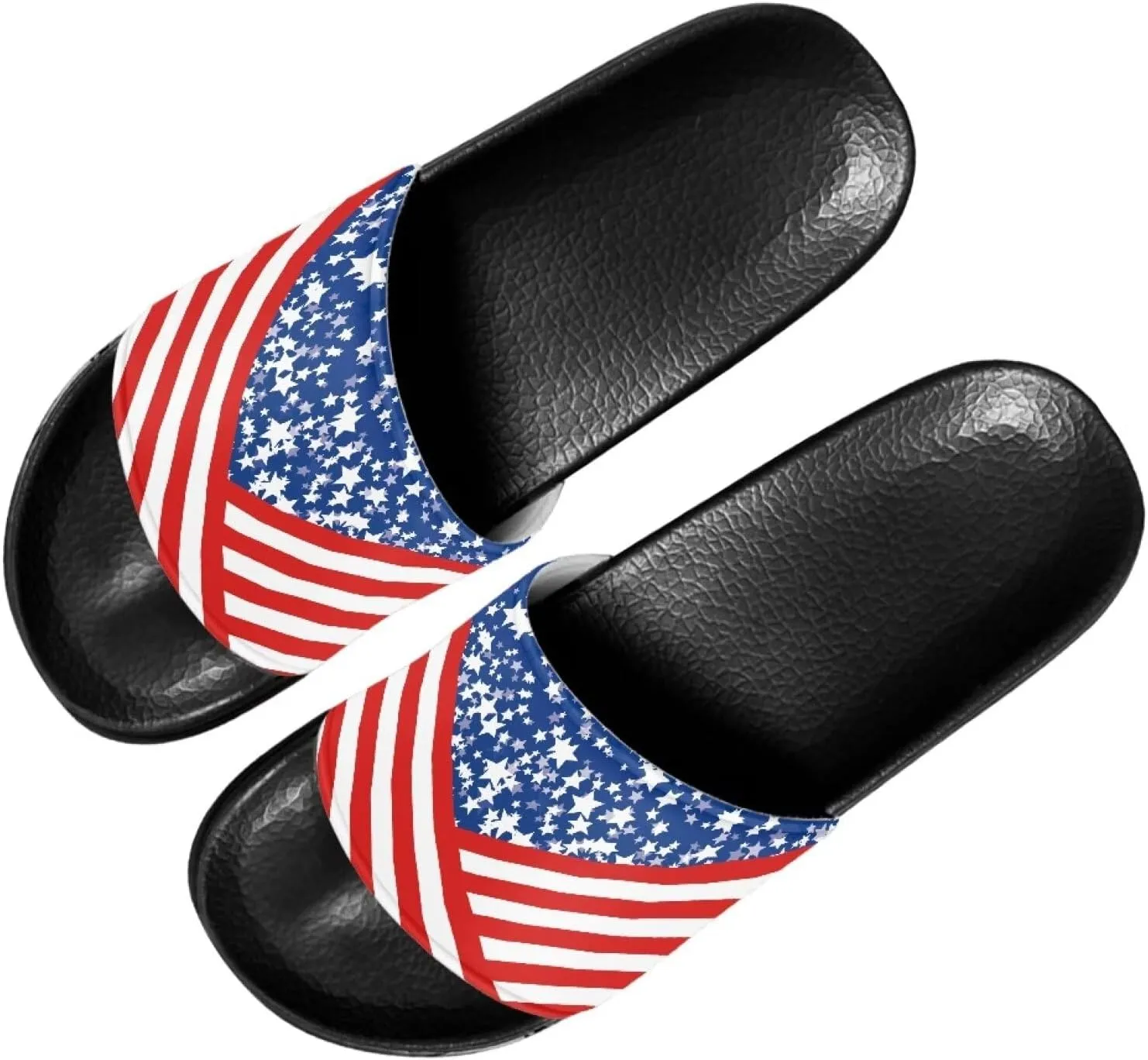 Ladies Pillow House Slide Sandals Open Toe Black Flat Shoes Ultra Cushion Sandals Single Band Bath Shower Shoes Travel-friendly Flip Flops