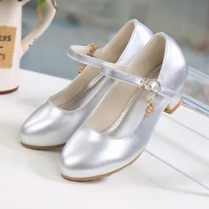 Little Girls Mary Jane Dress Pumps Shoes Princess Ballet Flats Low Heels for School Wedding Party Dress Shoes for Kids