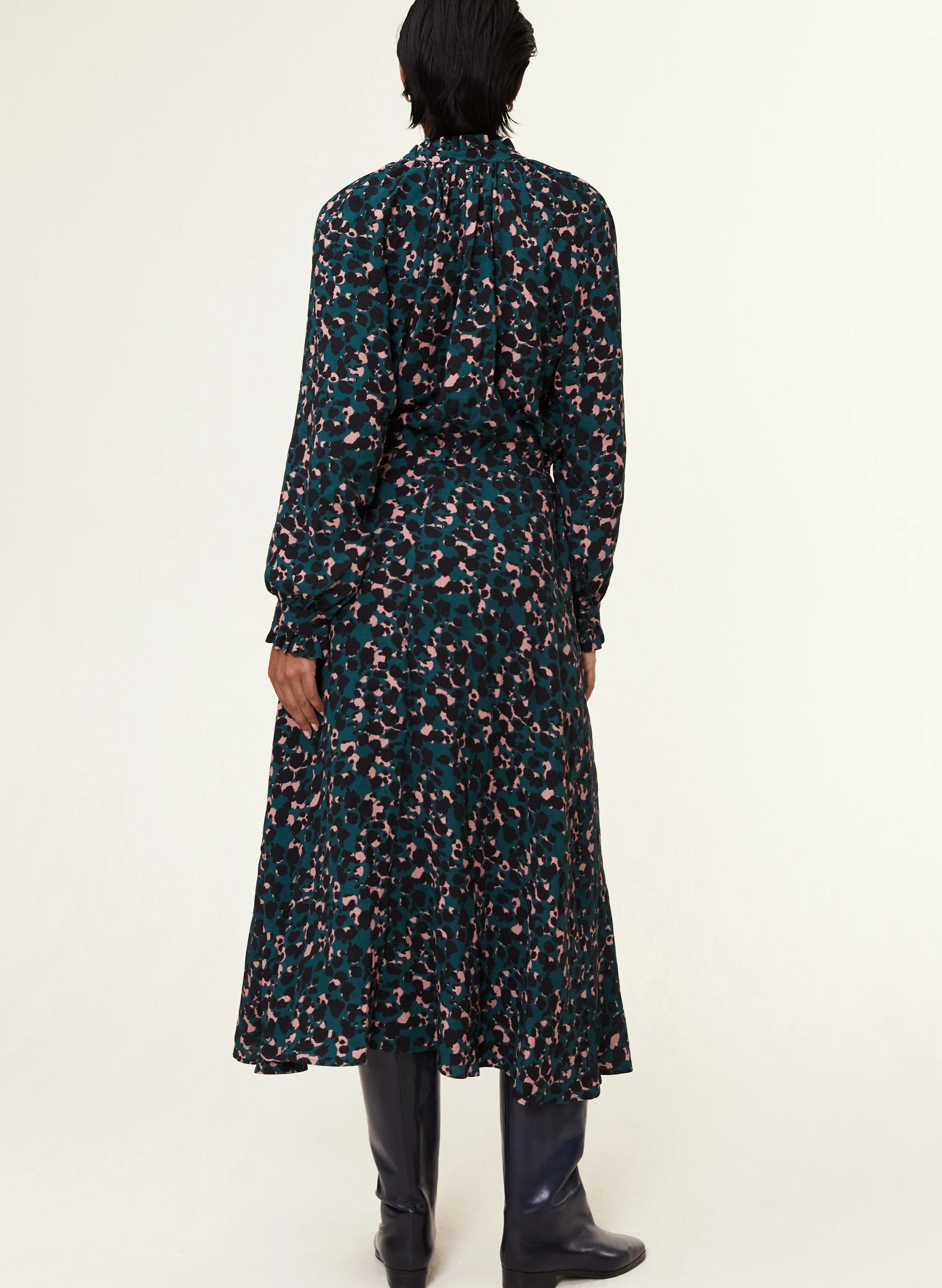 Luna LENZING™ ECOVERO™ Midi Dress | Cedar Ink Print