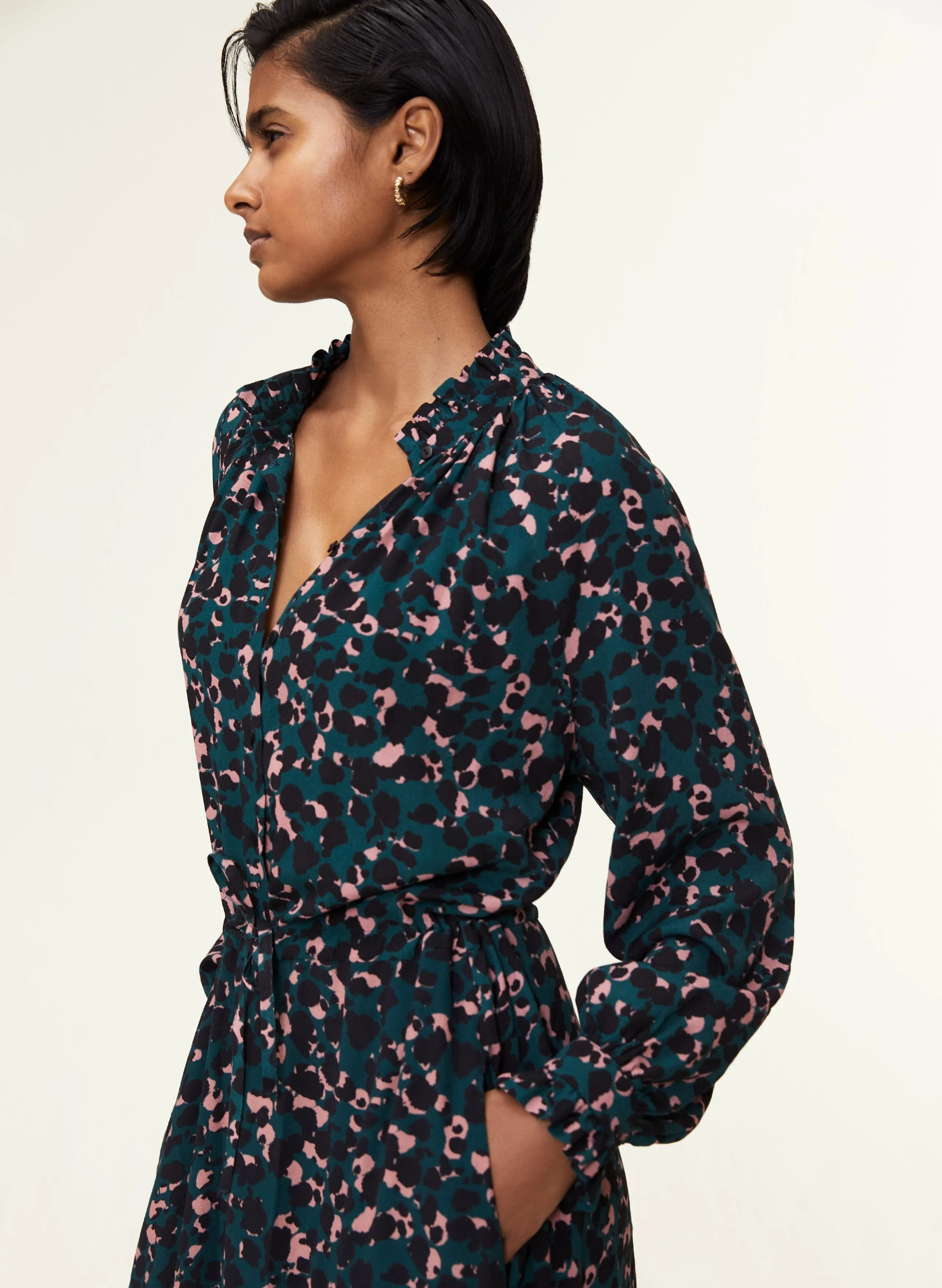 Luna LENZING™ ECOVERO™ Midi Dress | Cedar Ink Print