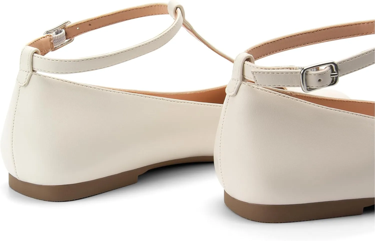 Mary Jane Flats Women Adjustable T Strap Square Toe Ballet Flats Ankle Strap Dress Comfortable Flats for Work,Date Nights Party,Office,Wedding