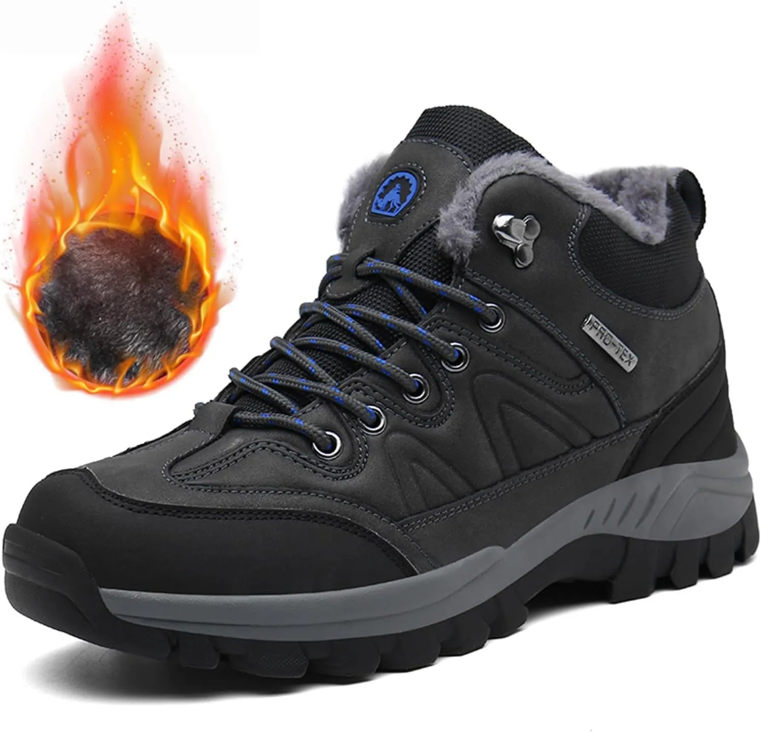 Men Winter Sneakers Outdoor Shoes Padded Warm Cotton Shoes Lightweight Hiking Shoes Large Size Men Casual Shoes Suede