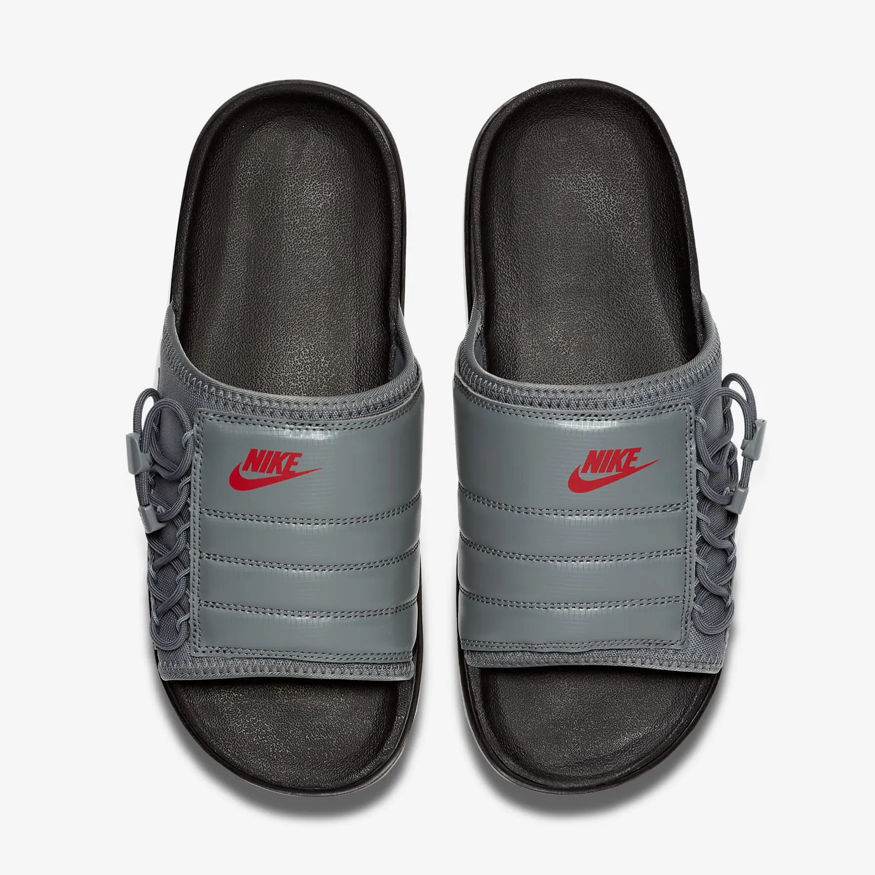 Men's Nike Asuna Premium Slides (Black/Smoke Grey/University Red)(CI8800-006)