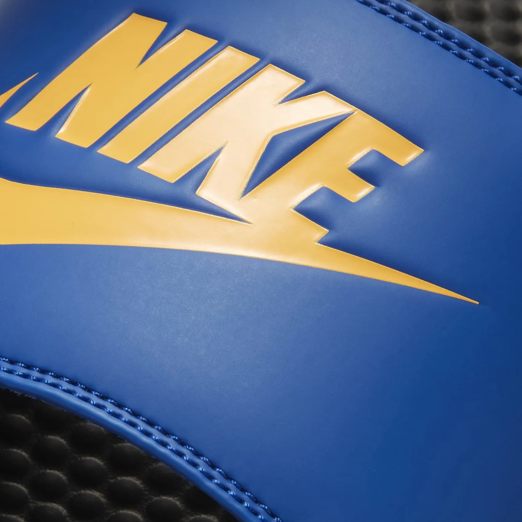 Men's Nike Benassi "Just Do It" Classic Slides (Black/Game Royal/Laser Orange)(343880-036)