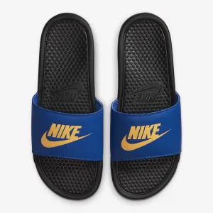 Men's Nike Benassi "Just Do It" Classic Slides (Black/Game Royal/Laser Orange)(343880-036)