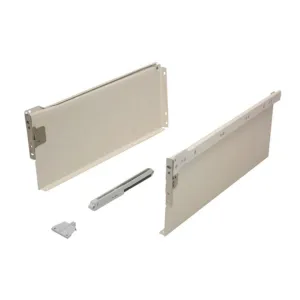 Metal Drawer Side Pack 25kg 150mm x 450mm Ext 75% Cream Complete With Damper