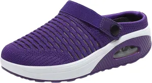 Mules Clogs for Women Orthopedic Air Cushion Wide Width Non-Slip Sneakers Adjustable Beach Shoes Outdoor Slippers Breathable Platform Mesh Sandals