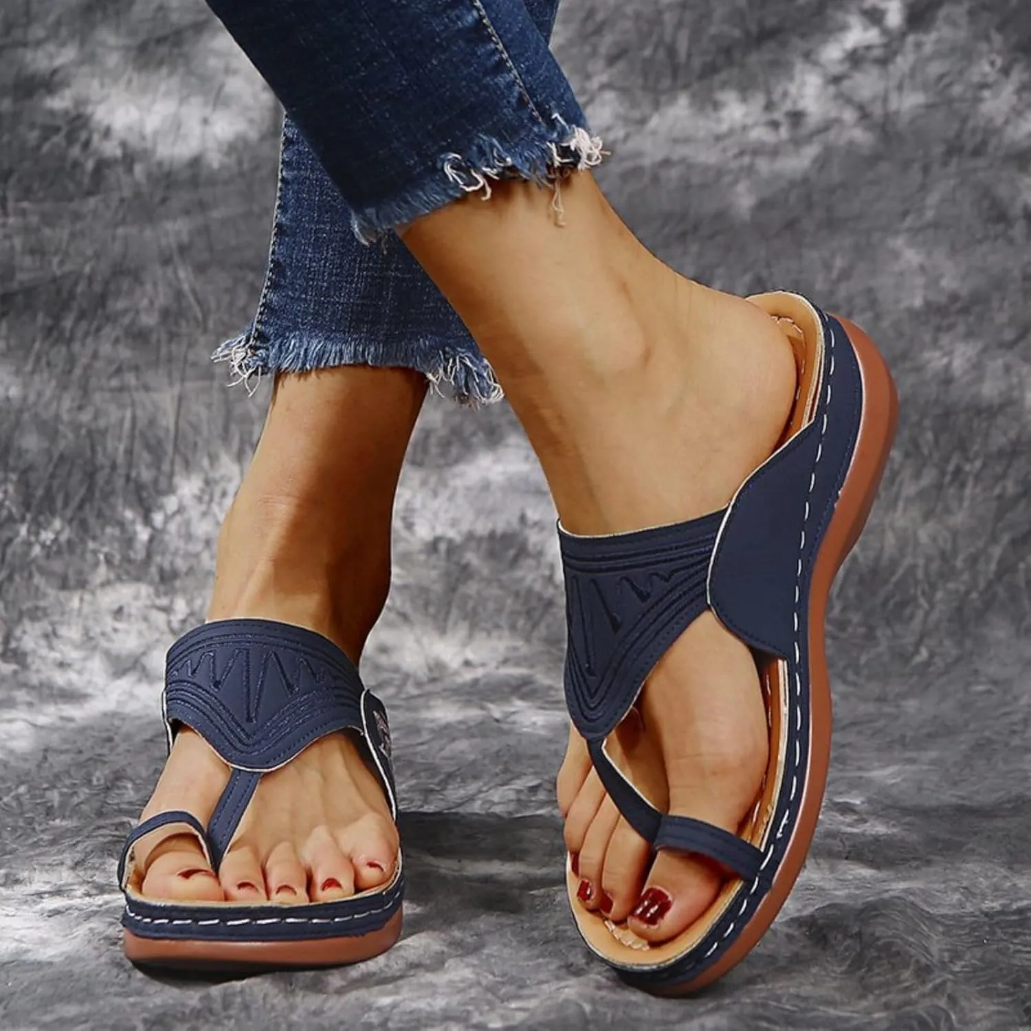 Orthopedic Sandals for Women : Sandals Dressy Summer Flat Flip Flops Summer Dressy Comfortable Sandal with Arch Support Non Slip Flip Flops 2025