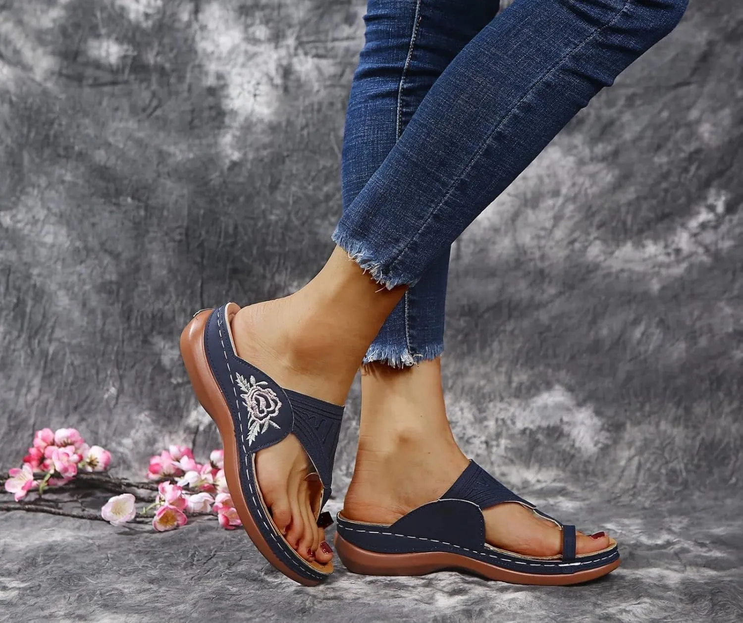 Orthopedic Sandals for Women : Sandals Dressy Summer Flat Flip Flops Summer Dressy Comfortable Sandal with Arch Support Non Slip Flip Flops 2025