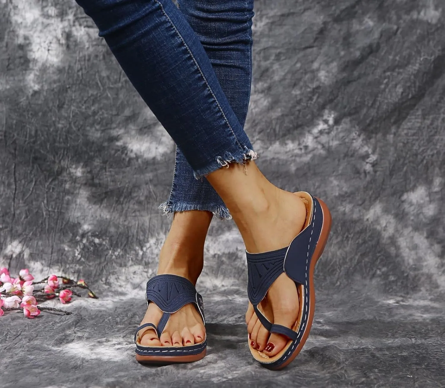 Orthopedic Sandals for Women : Sandals Dressy Summer Flat Flip Flops Summer Dressy Comfortable Sandal with Arch Support Non Slip Flip Flops 2025
