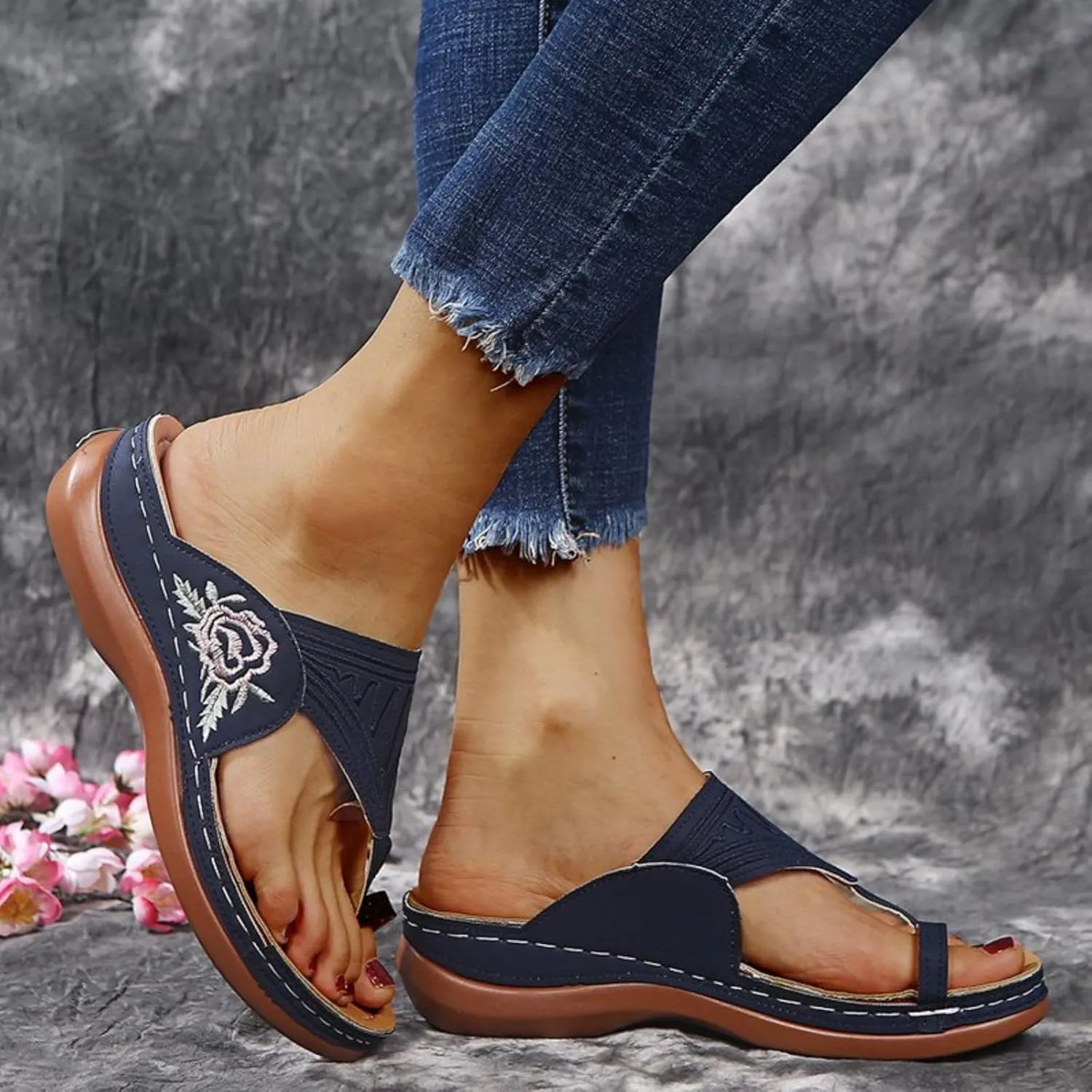 Orthopedic Sandals for Women : Sandals Dressy Summer Flat Flip Flops Summer Dressy Comfortable Sandal with Arch Support Non Slip Flip Flops 2025