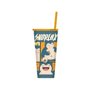 Pokémon Snorlax Pose Panels 22 Oz. Double Walled Stainless Steel Tumbler with Straw