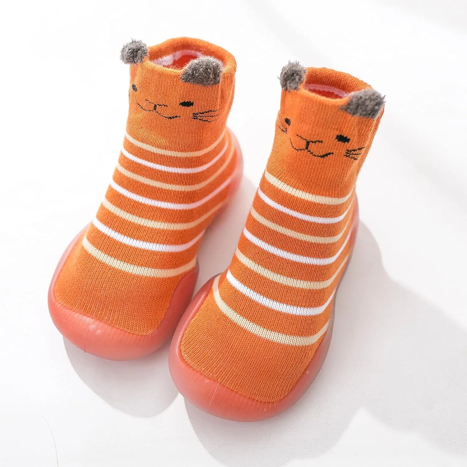 Running Led Infant Non-Slip Cartoon Socks Elastic Walkers Toddler Animals First Baby Shoes Slip on Shoes Girls