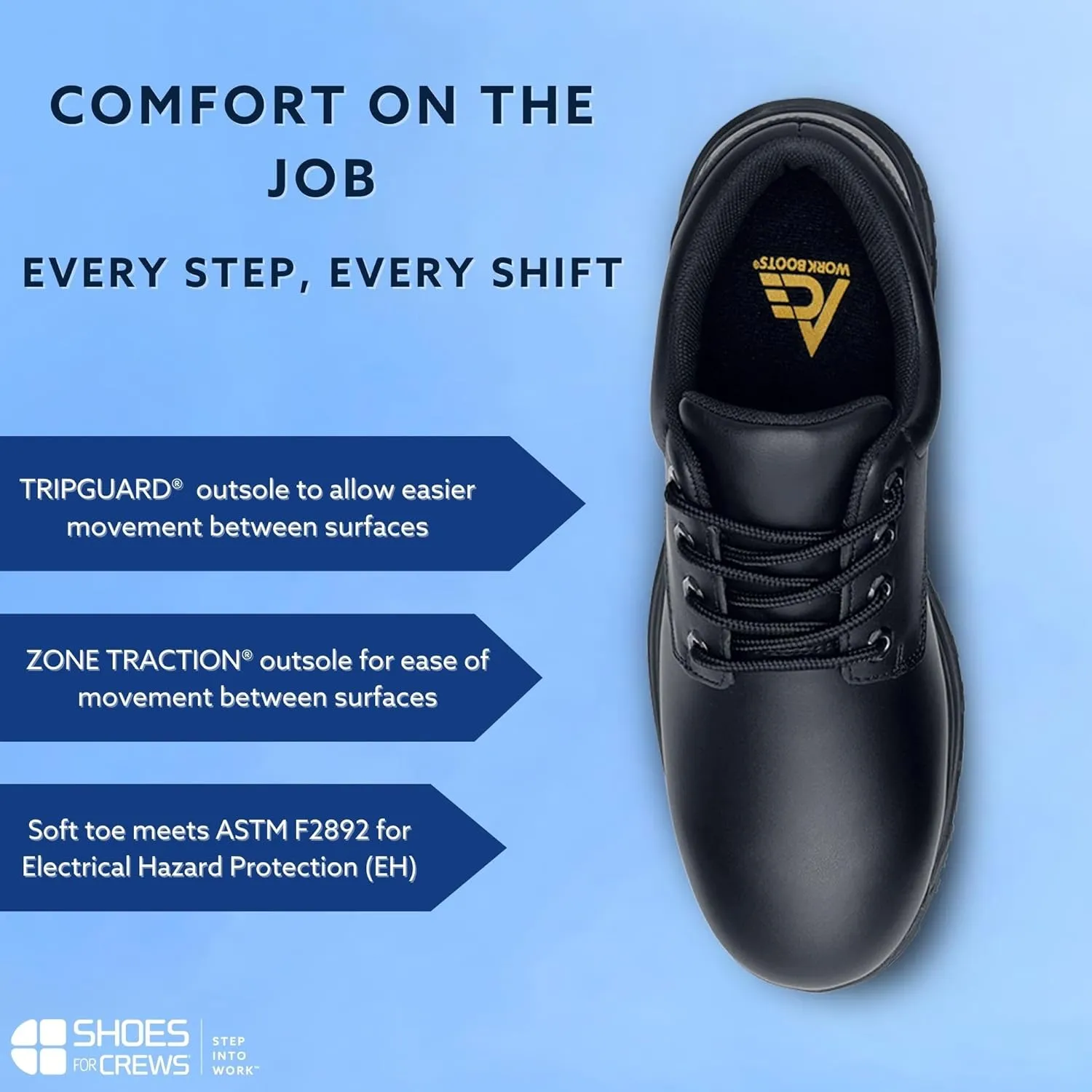 Shoes for Crews Cade, Men's Slip Resistant Food Service Work Sneaker