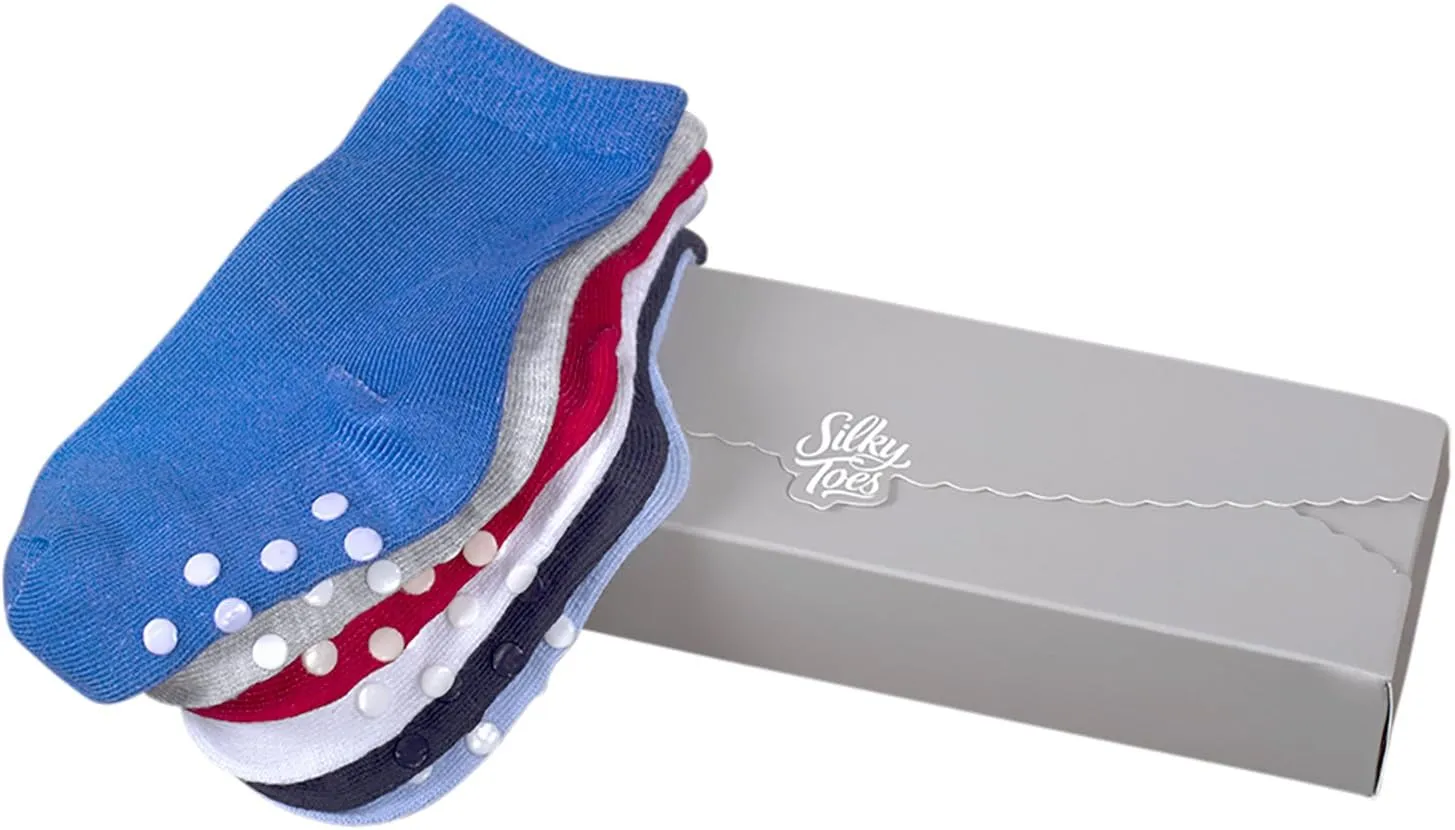 Silky Toes Non-Skid Baby Girl Boy Toddler Socks Multi Pack, Baby Gift Set