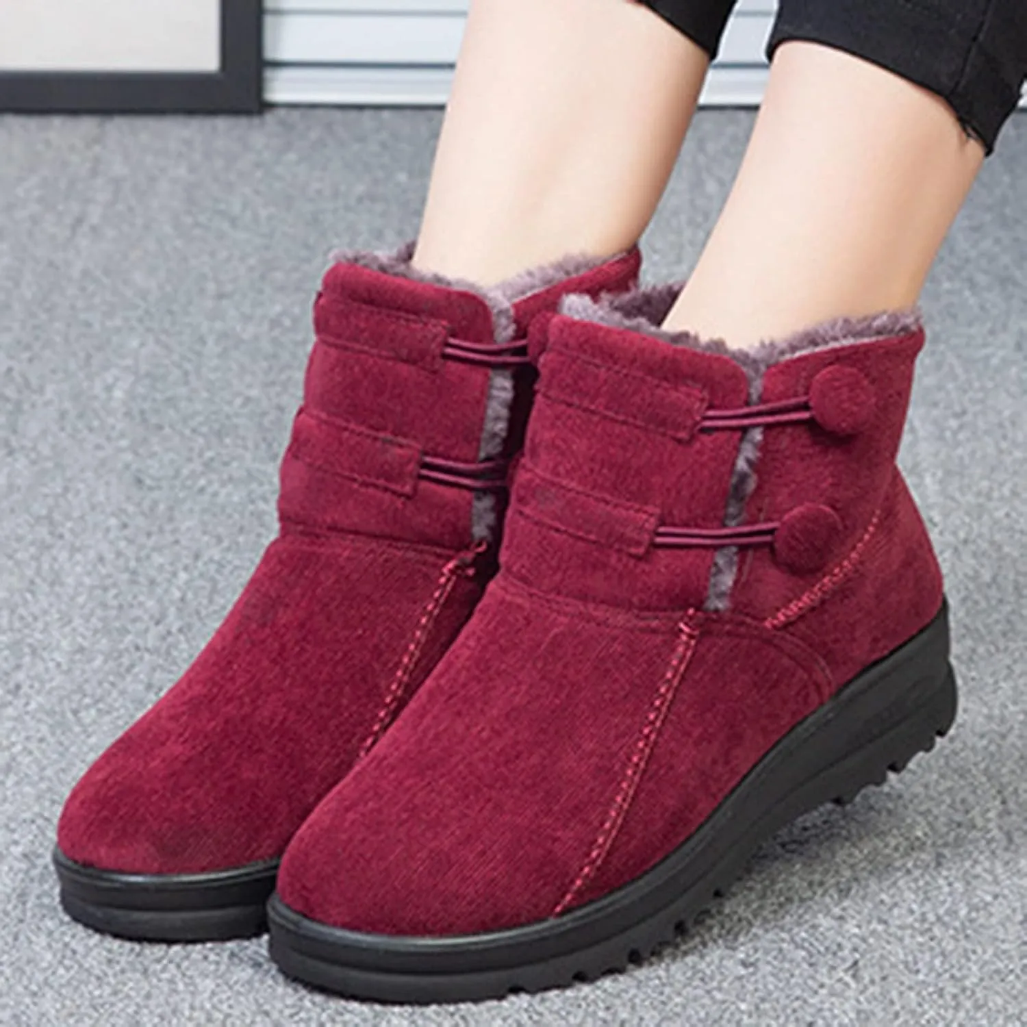 Snow Boots for Women Cute Calf High Womens Insulated Waterproof Winter Snow Boots Winter Hiking Shoes for Women Waterproof Snow Winter Women Boots Ankle Botas Termicas Para Mujer Frio