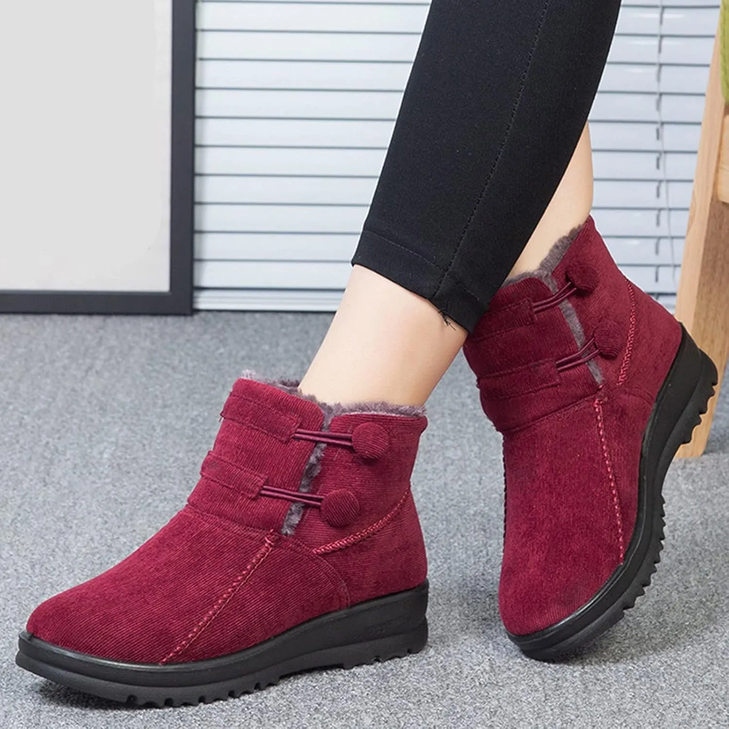 Snow Boots for Women Cute Calf High Womens Insulated Waterproof Winter Snow Boots Winter Hiking Shoes for Women Waterproof Snow Winter Women Boots Ankle Botas Termicas Para Mujer Frio