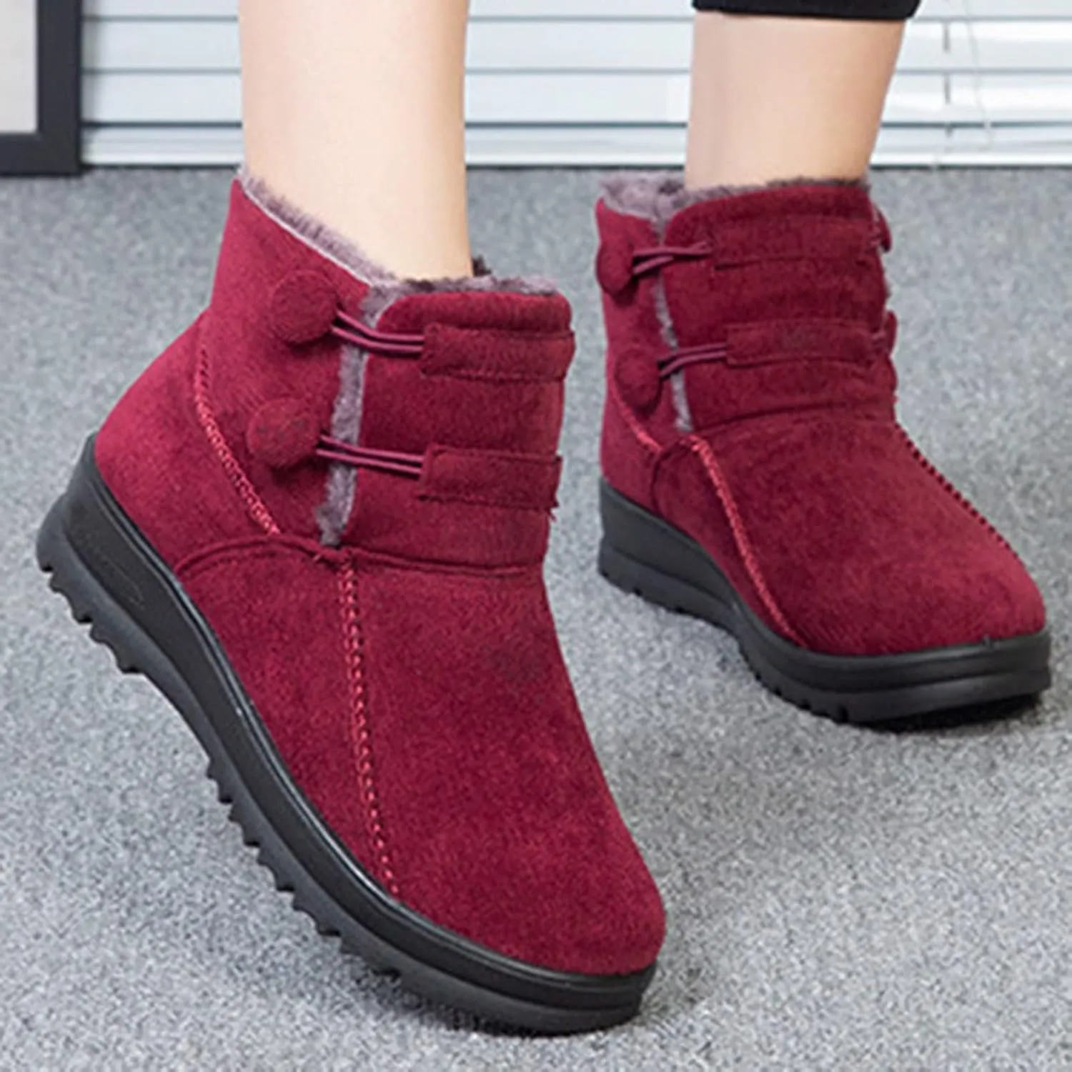 Snow Boots for Women Cute Calf High Womens Insulated Waterproof Winter Snow Boots Winter Hiking Shoes for Women Waterproof Snow Winter Women Boots Ankle Botas Termicas Para Mujer Frio