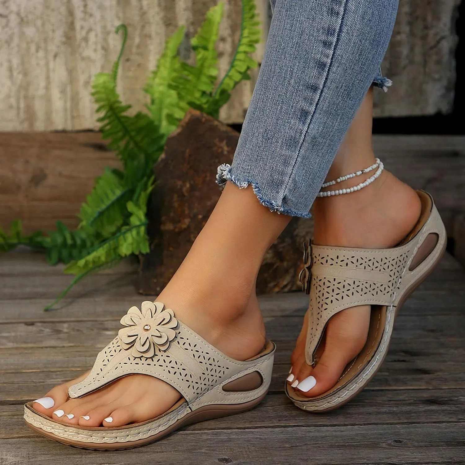 Summer Orthopedic Sandals for Women 2025 Comfortable Flip Flops With Arch Support for Women Dressy Casual Wedge Sandals Summer Beach Walking Sandal Shoes
