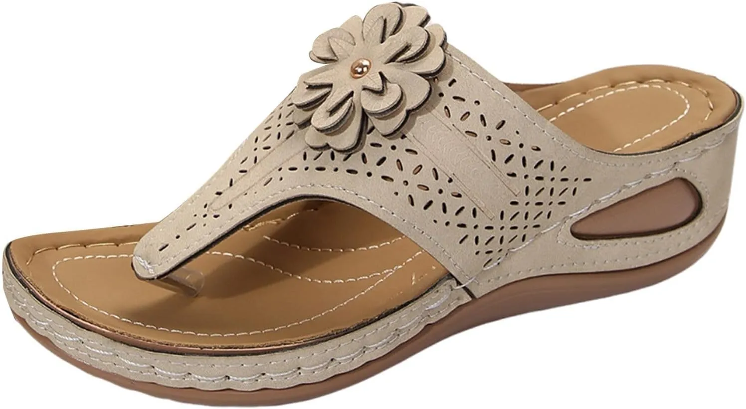 Summer Orthopedic Sandals for Women 2025 Comfortable Flip Flops With Arch Support for Women Dressy Casual Wedge Sandals Summer Beach Walking Sandal Shoes