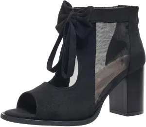 Summer Sandals for Women 2025 Ankle Strap Chunky High Heel Sandals Fashion Bow Fish Mouth Open Toe Sandal Breathable Backless Slingback Dress Shoes Comfortable Dress Booties