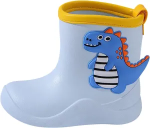 Toddler Dinosaur Rain Boots for Boys Girls Lightweight Waterproo Mud Boots Baby Kids Rain Boots With Handles