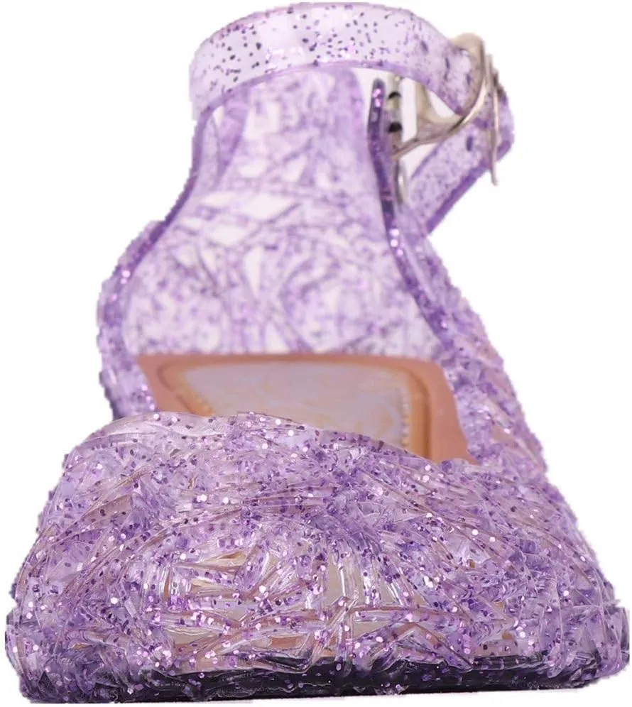Toddler Girl Shoes, Kids Princess Costumes Jelly Flats Shoes, Little Girls Cosplay Birthday Party Dress Up Sandals