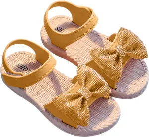 Toddler Kids Infant Girls Soild Bowknot Princress Shoes Soft Sole Non Slip First Prewalker Beach Shoes Girl Sandals